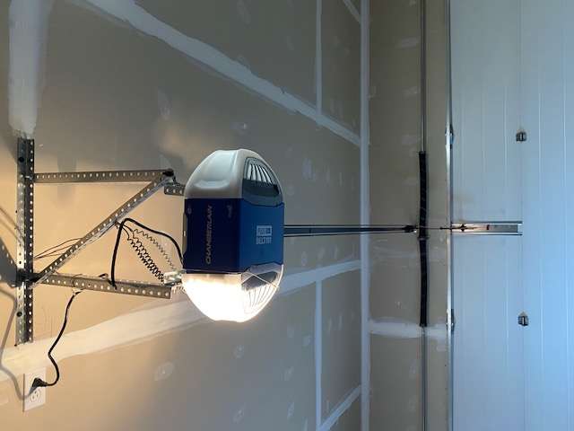 A newly-installed garage door opener