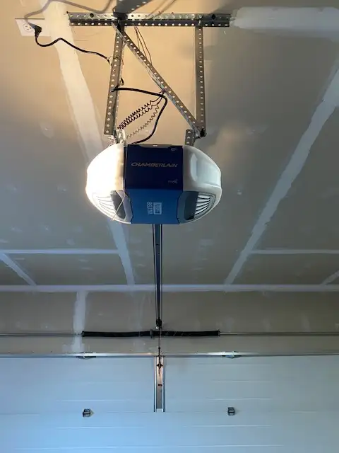 A newly-installed garage door opener